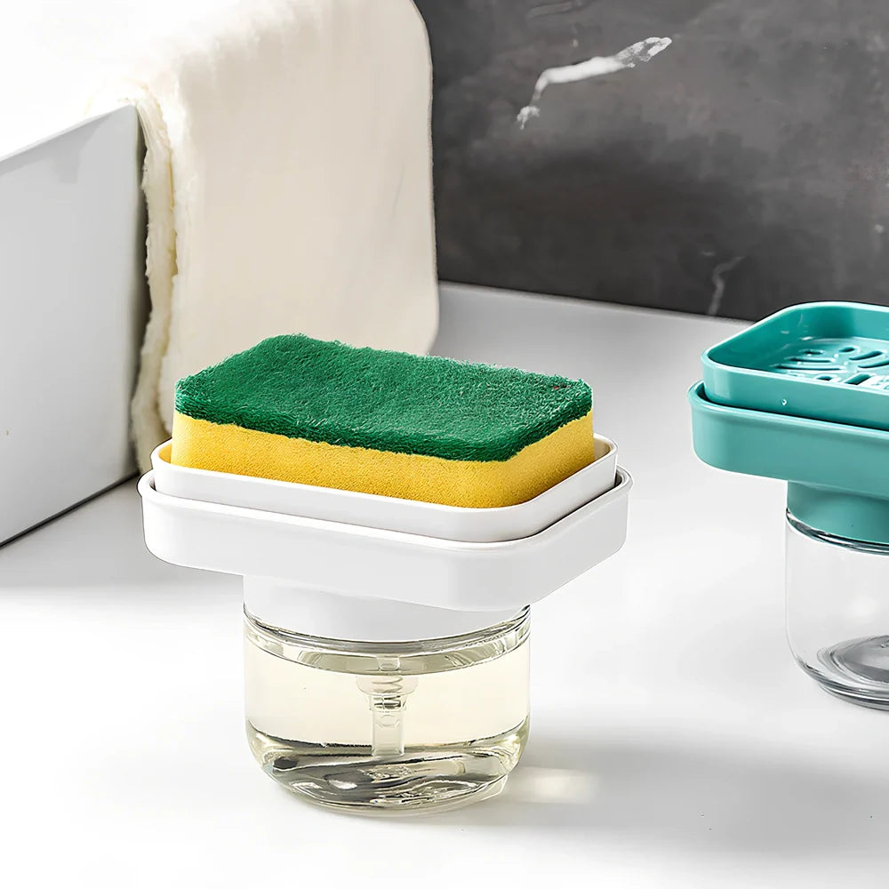 Automatic liquid dispenser with press mechanism in PP soda glass, 15ml portion control