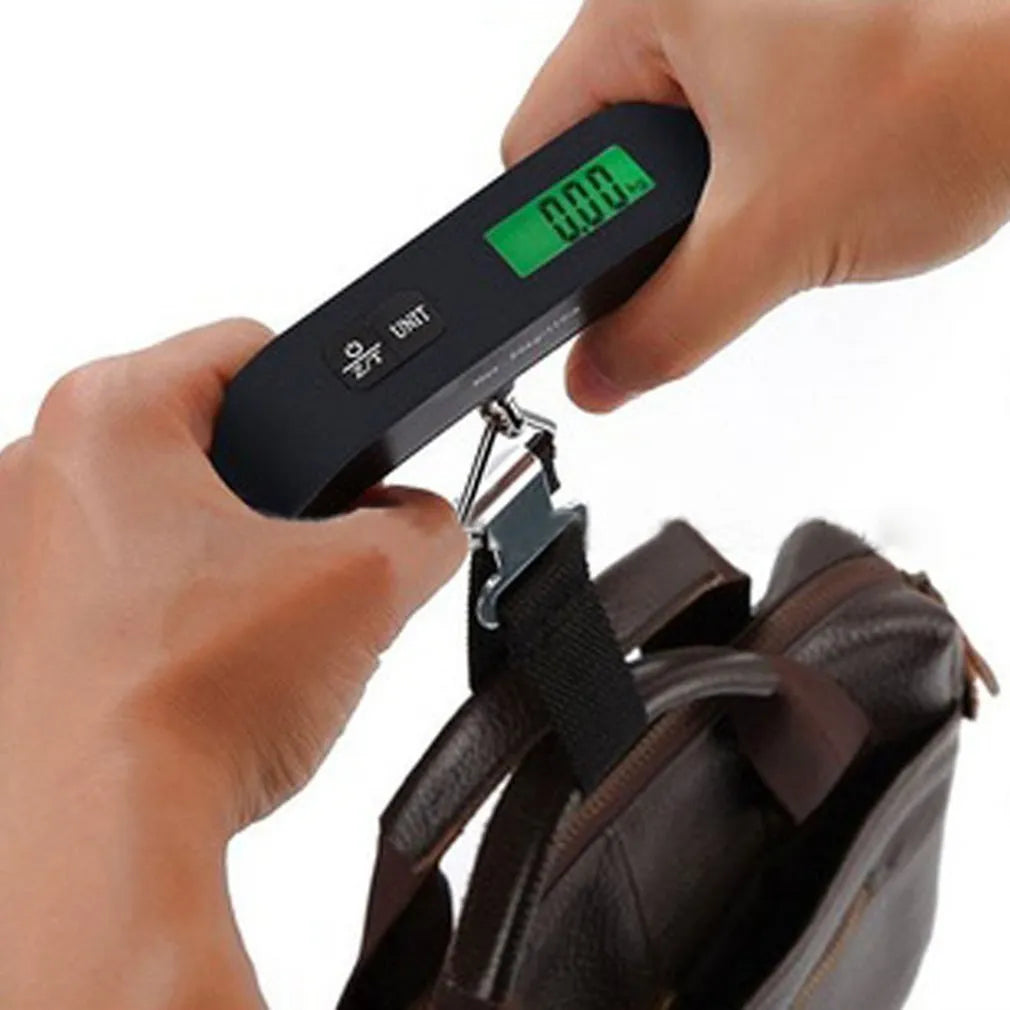 T-shaped electronic luggage scale, 16cm x 3cm, black or blue, wild LCD screen with background light