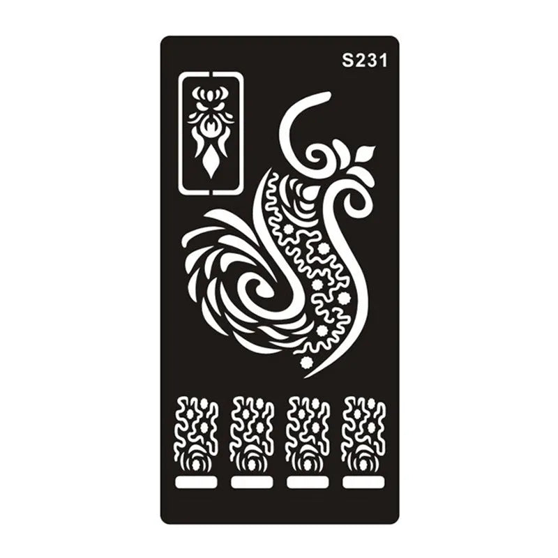 Geometric hollow design temporary tattoo sticker in Southeast Asian style on water transfer paper