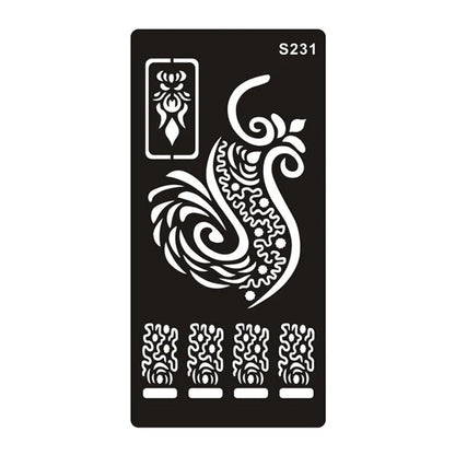 Geometric hollow design temporary tattoo sticker in Southeast Asian style on water transfer paper