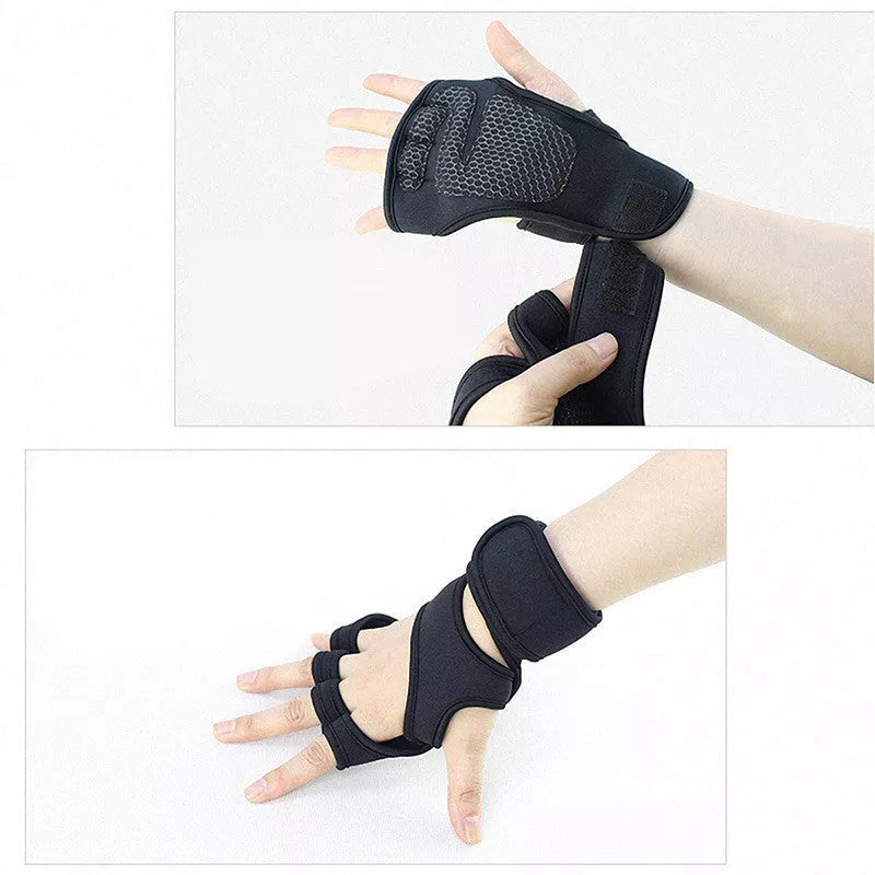 Sports half-finger gloves with non-slip silicone palm for fitness activities