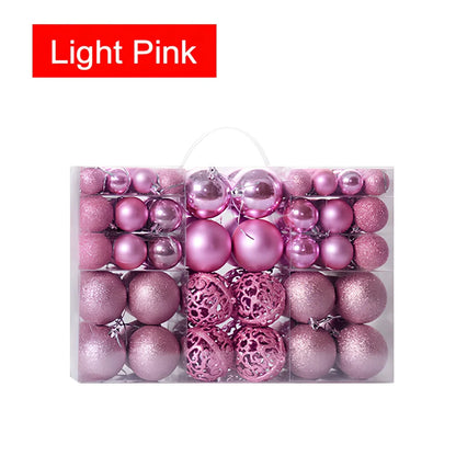 100 Christmas matte decorative balls in 12 colours including champagne, lake blue and rose red