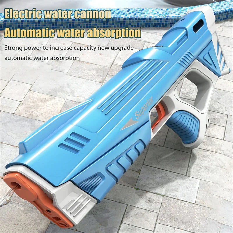 Automatic Electric Water Gun with motorized pressurization system for powerful, continuous water blasting