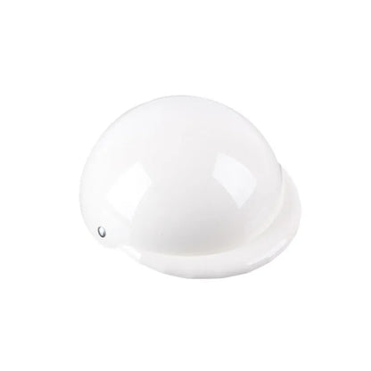 Plastic dog motorcycle cap helmet in seven colour options showing three diameter sizes