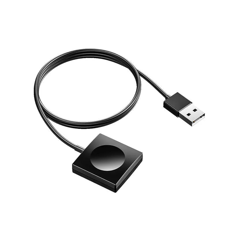 Portable Apple Watch wireless charging dock station with USB cable and built-in battery