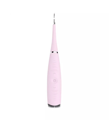 Ultrasonic tartar remover in white, pink, blue, and black colors for effective dental care at home