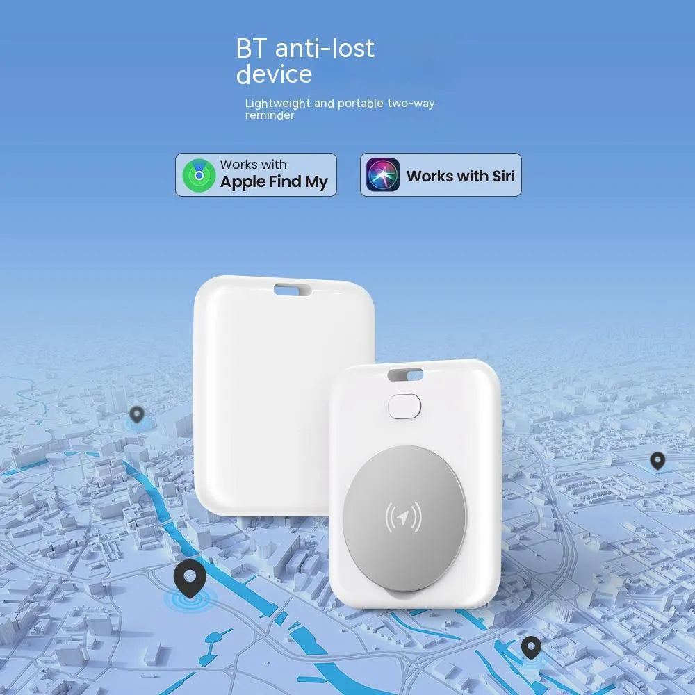White ABS plastic pet tracking device with portable design for Apple users