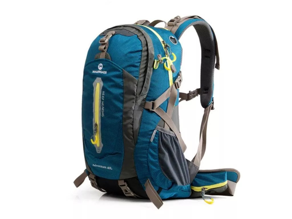 Adjustable outdoor mountaineering backpack in various colors with waterproof nylon material