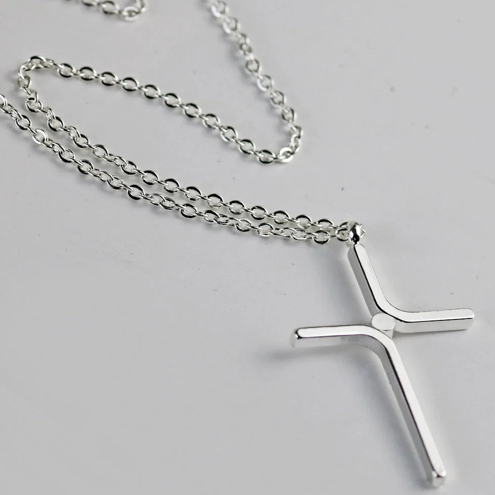Elegant Titanium Steel Cross Pendant Necklace for Women - A timeless accessory for any outfit.