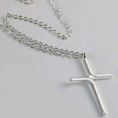 Elegant Titanium Steel Cross Pendant Necklace for Women - A timeless accessory for any outfit.