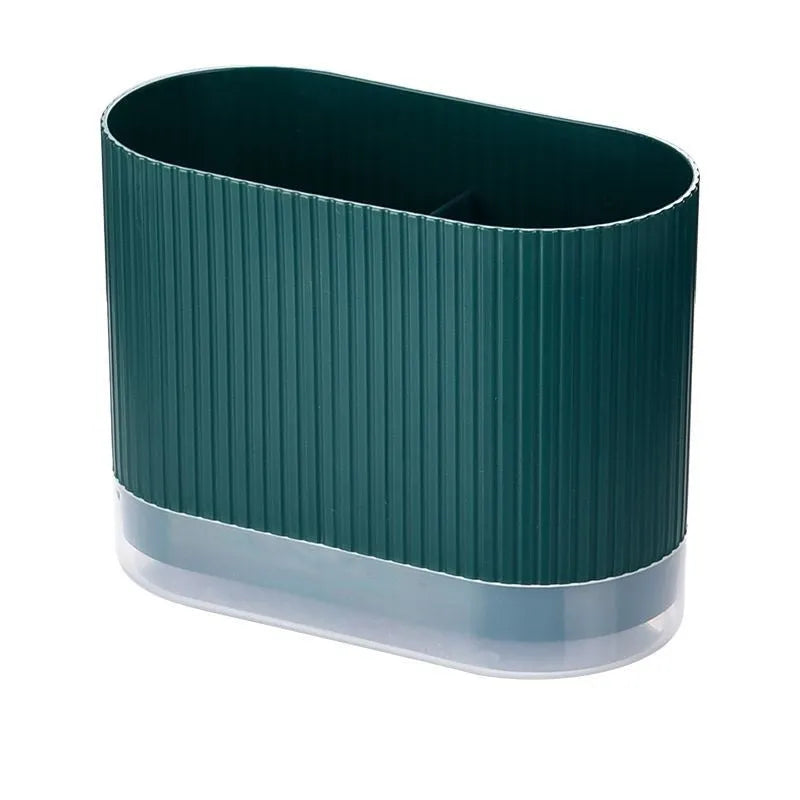 Plastic wall hanging chopstick and spoon holder in beige, dark green or orange