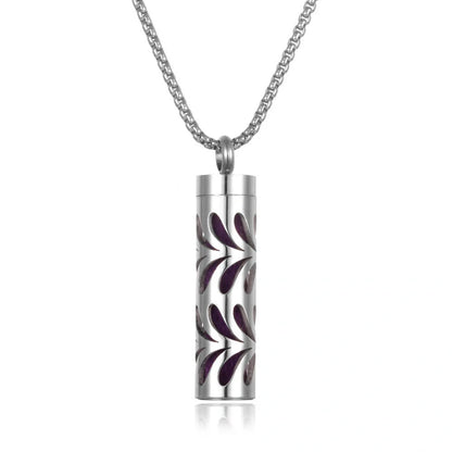 Titanium steel aromatherapy pendant with essential oil diffuser in various color options