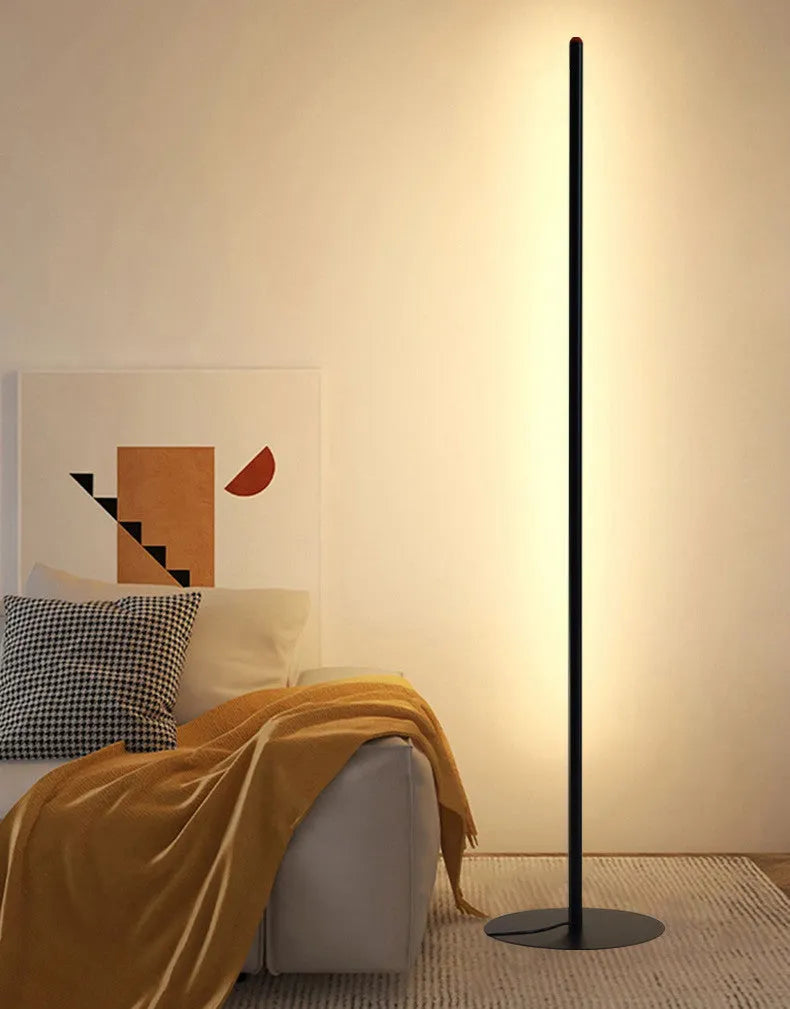 Aluminium alloy vertical floor lamp with USB plug-in, sizes 25cm, 50cm, and 100cm, for home or hotel use