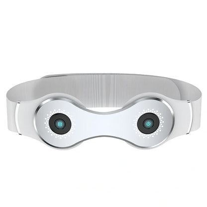 White far infrared lumbar massage belt measuring 25x8.5cm with Type-C charging port