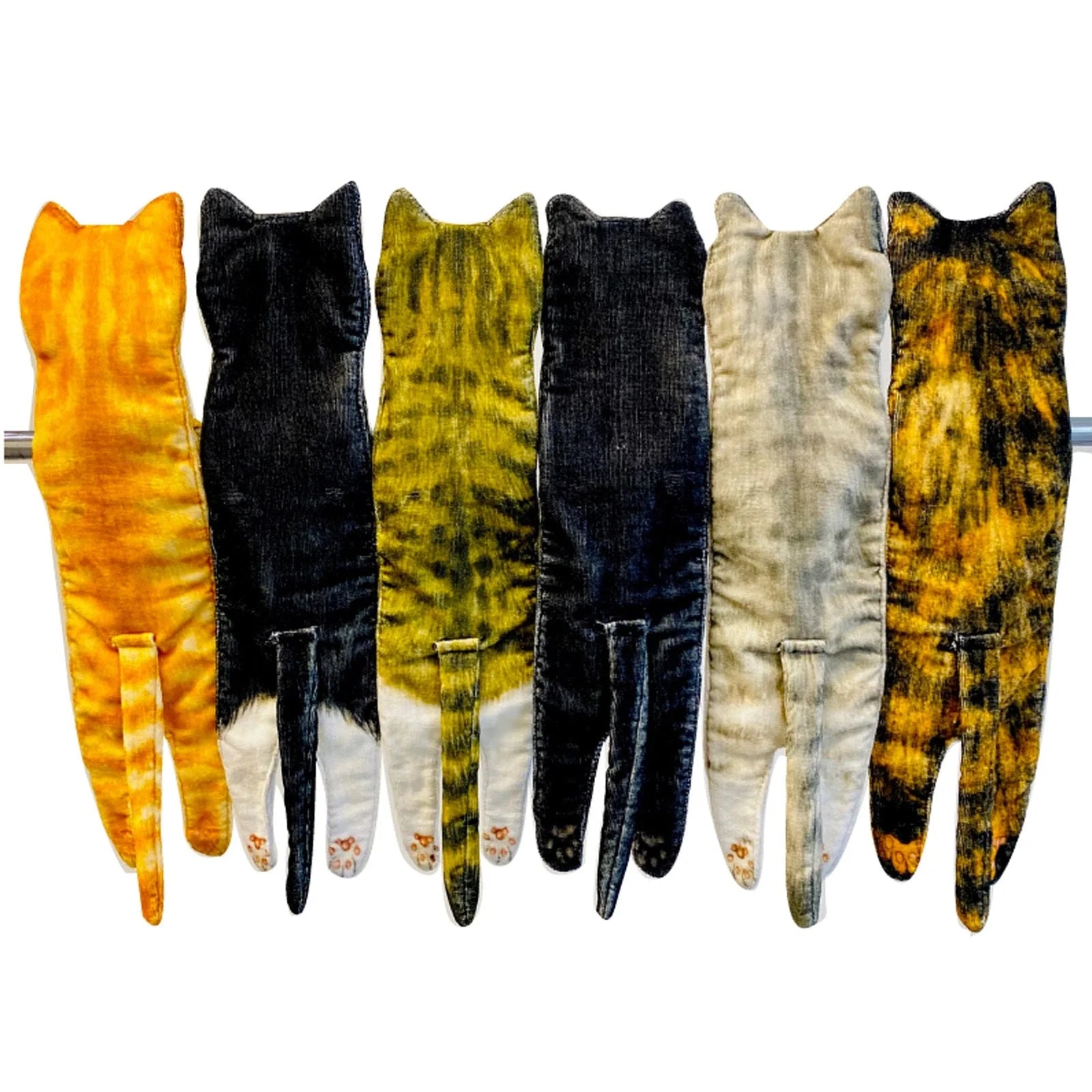 Playful cat-shaped hand towels for bathroom and kitchen use