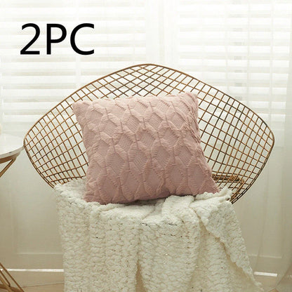 Luxury fur cushion cover in various colors, perfect for sofa or bed decor