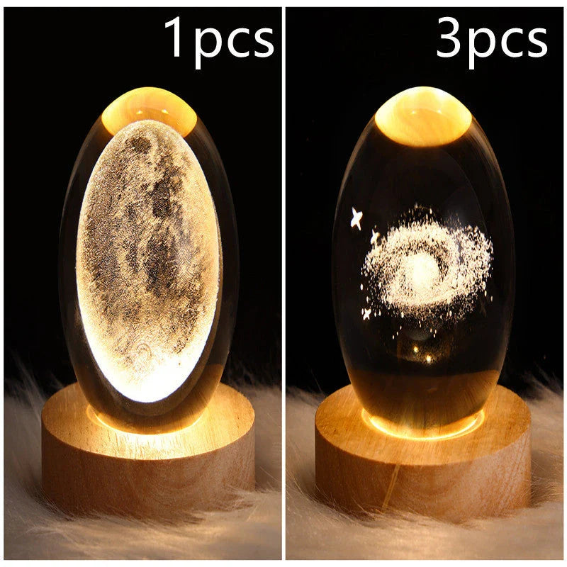A mesmerizing galaxy-inspired crystal ball lamp with a warm, soothing LED glow.