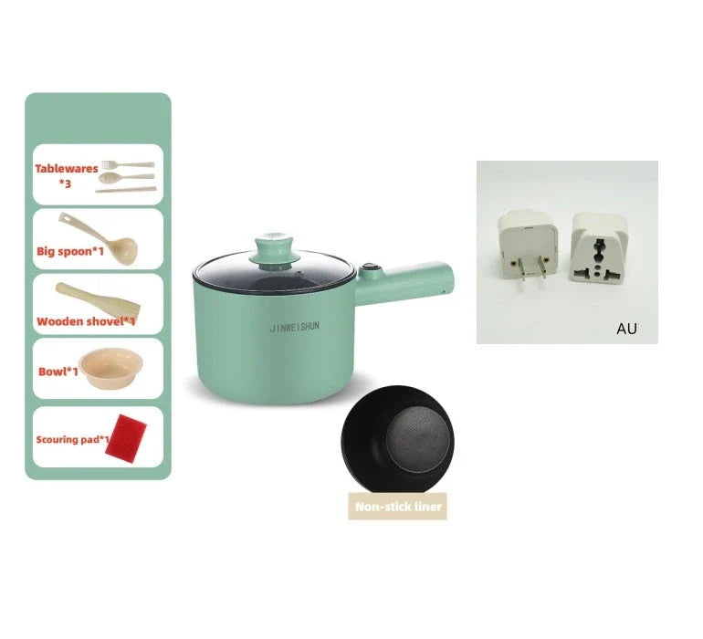 Versatile electric hot pot with stainless steel construction and non-stick interior for easy cooking and cleaning