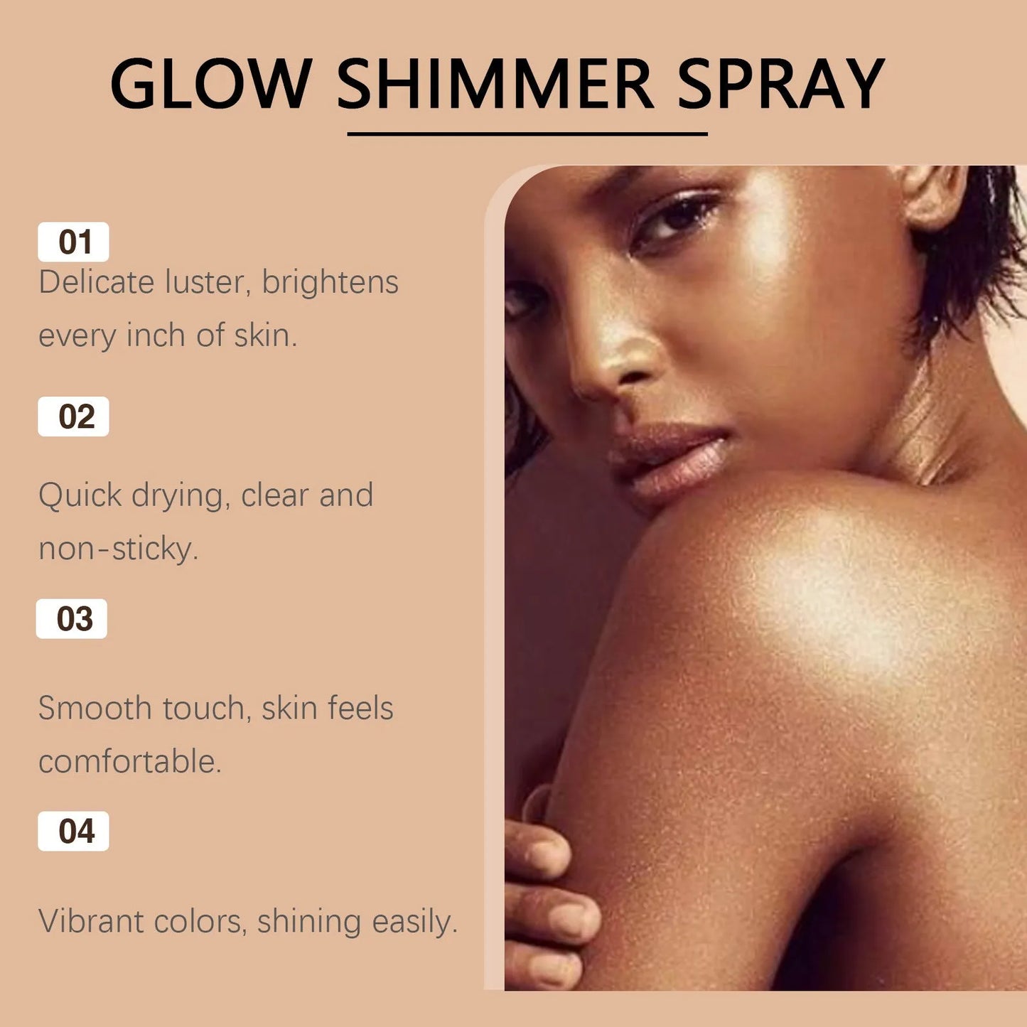 100ml bottle of shiny body glitter spray for face and body makeup