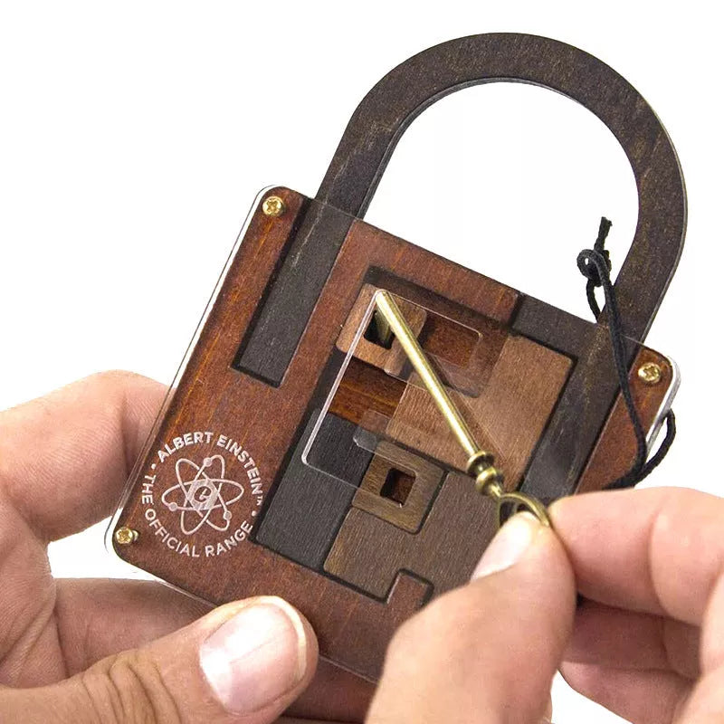 Einstein Lock Wooden Puzzle - Solid Wood Brain Teaser with Dimensions 113mm * 75mm * 13mm