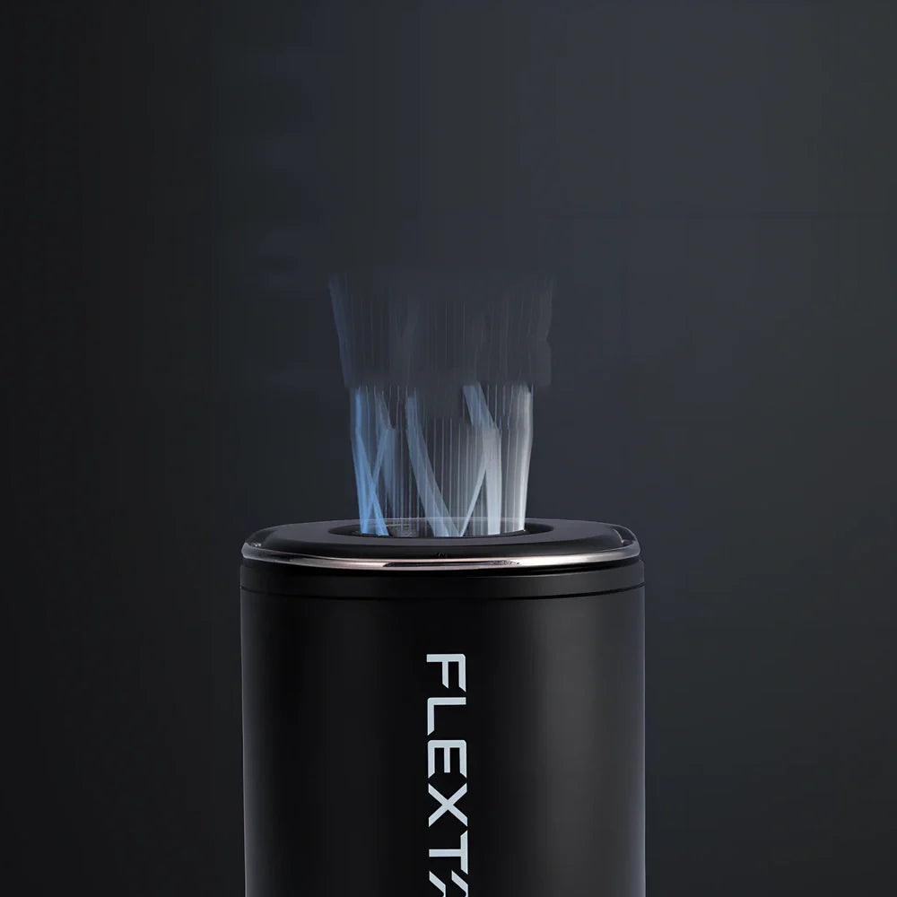 White portable USB camping inflator with 1300mAh battery, 4kPa inflation, 11x10x5cm size