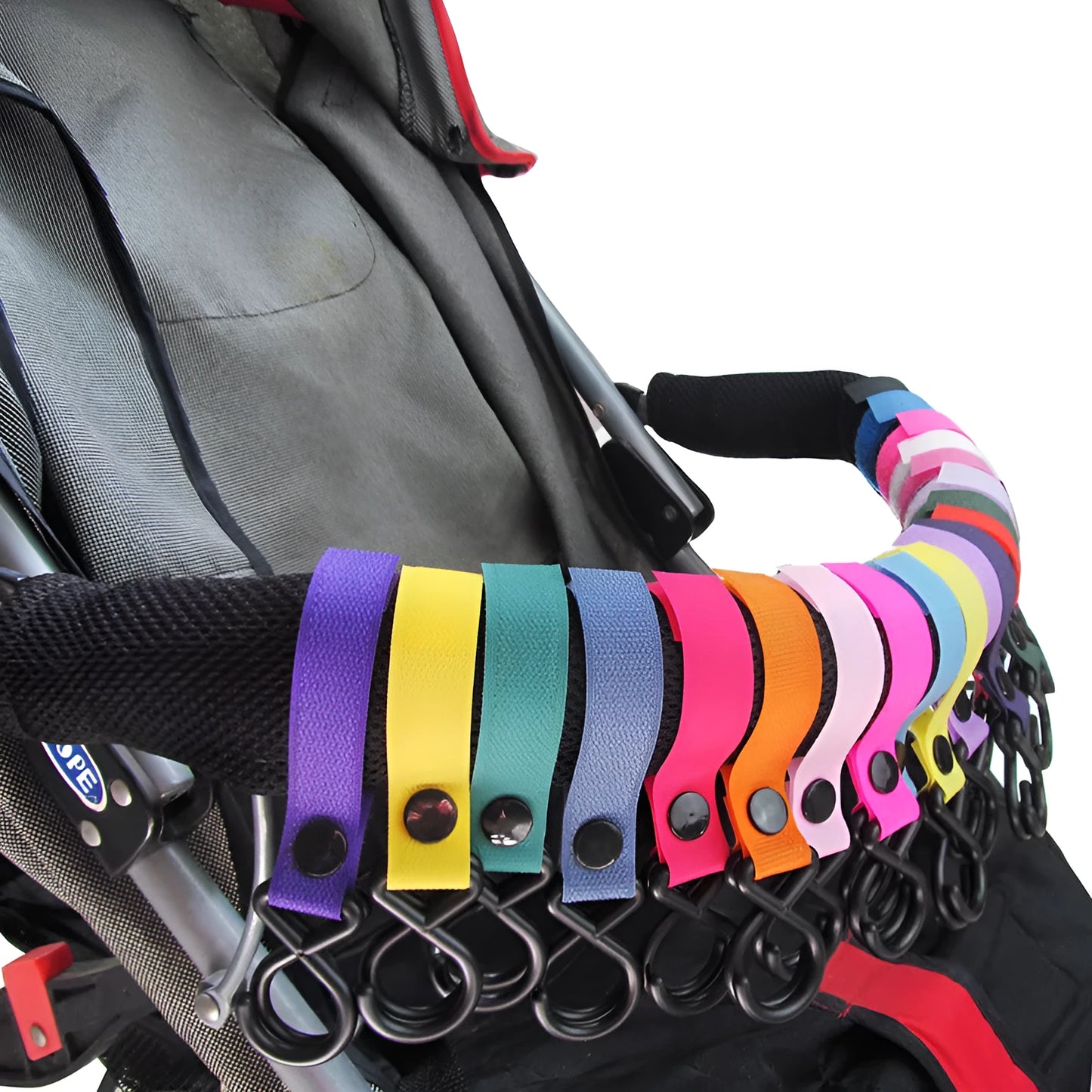 Nylon luggage velcro hook showing velcro closure and available in 18 different colours for bag identification