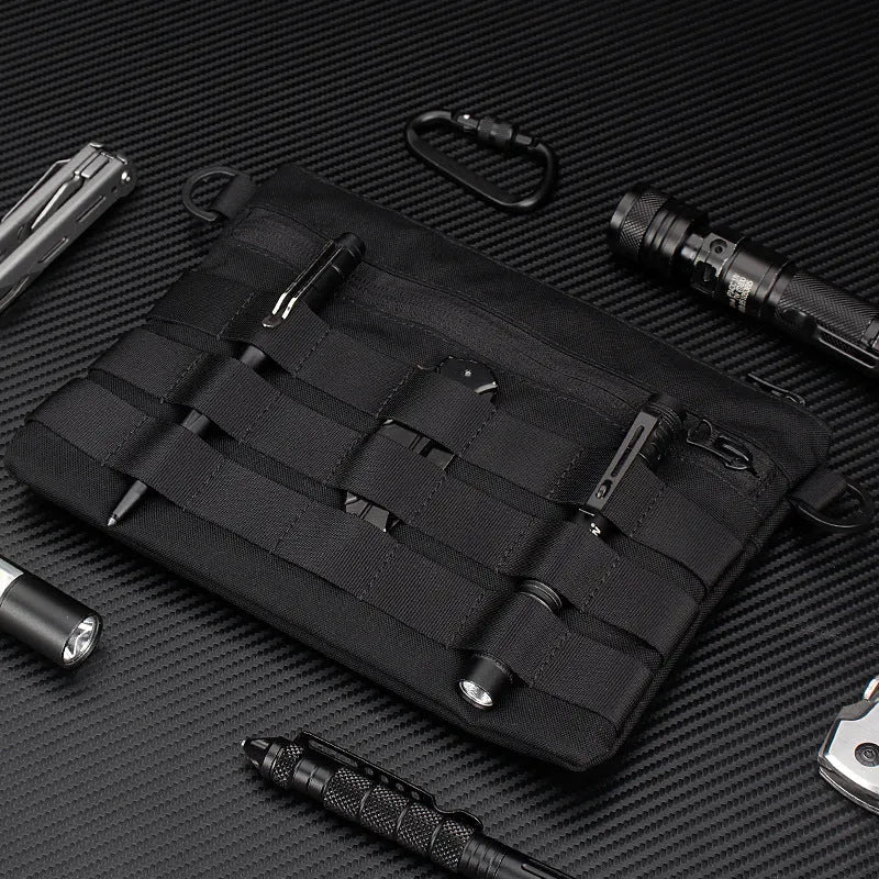 Black Oxford cloth portable outdoor kit showing compact 18cm size and durable construction