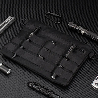 Black Oxford cloth portable outdoor kit showing compact 18cm size and durable construction