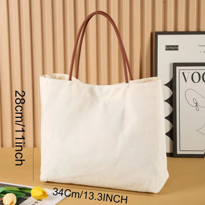Natural cotton canvas tote bag with strong handles in beige white colour