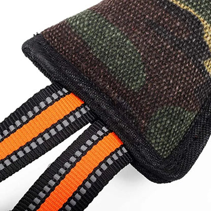 Yellow-trimmed reflective jute dog bite stick for training measuring 55cm