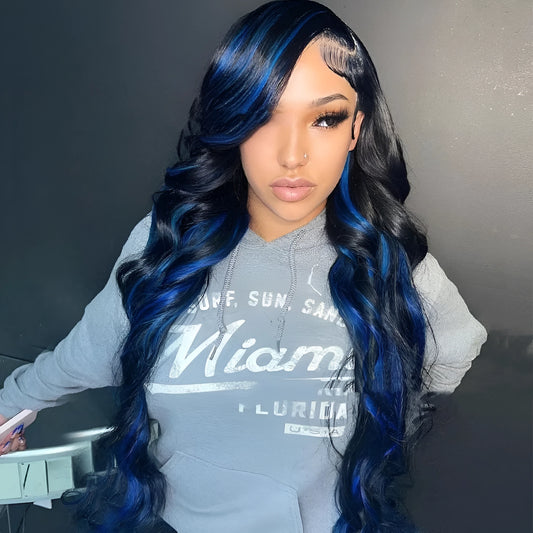 Real human hair lace front wig with 4x4 lace headgear showing natural hairline