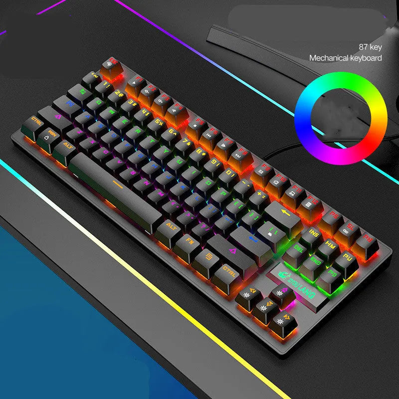 ABS mechanical gaming keyboard in black, white, blue, or pink colour options