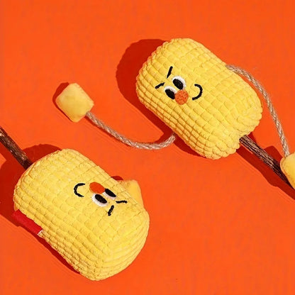Polio wood corn cob shaped cat toy with catnip for dental cleaning.