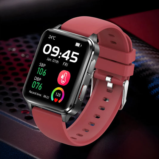 Air Type multi-sport watch with 1.70-inch tempered glass screen and silicone wristband for heart rate monitoring