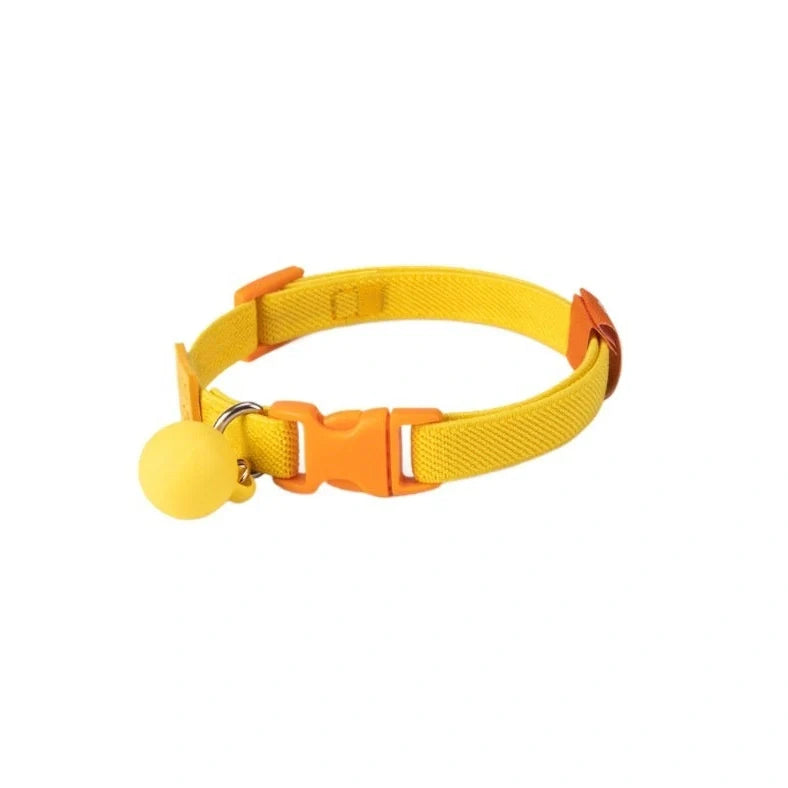 High elasticity polyester pet collar for small dogs in seven colours with 22-32cm adjustable range