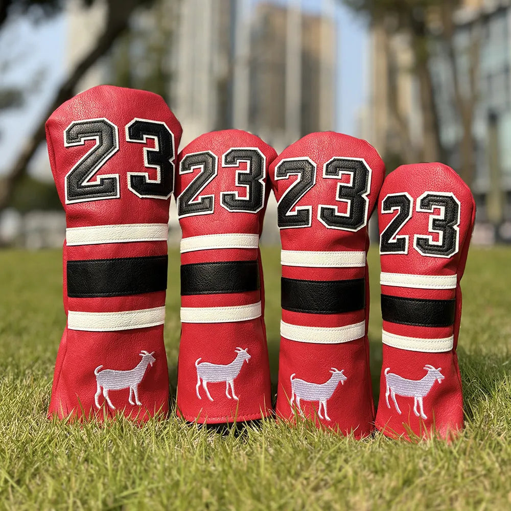 Ram golf club sleeve in red, black, white, or yellow with square putter compartment and PU material