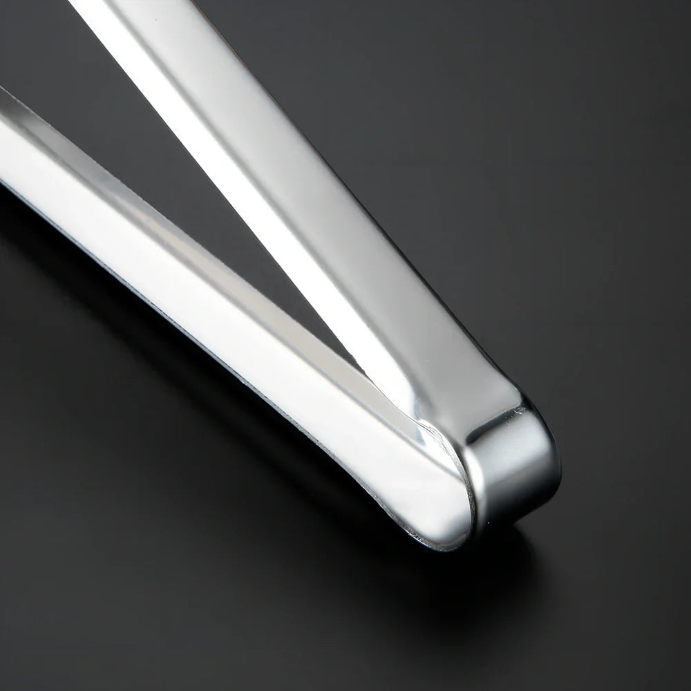 23cm stainless steel kitchen food tongs with secure grip mechanism for cooking