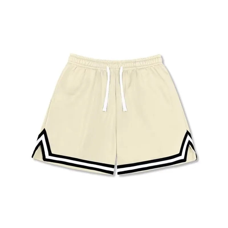 Men's elastic polyester shorts in various colours for summer sports and leisure activities