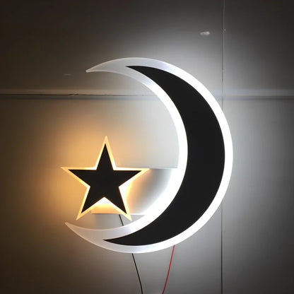 LED wall lamp with resin moon design measuring 25x22cm, hemp rope hanging, for ambient room lighting