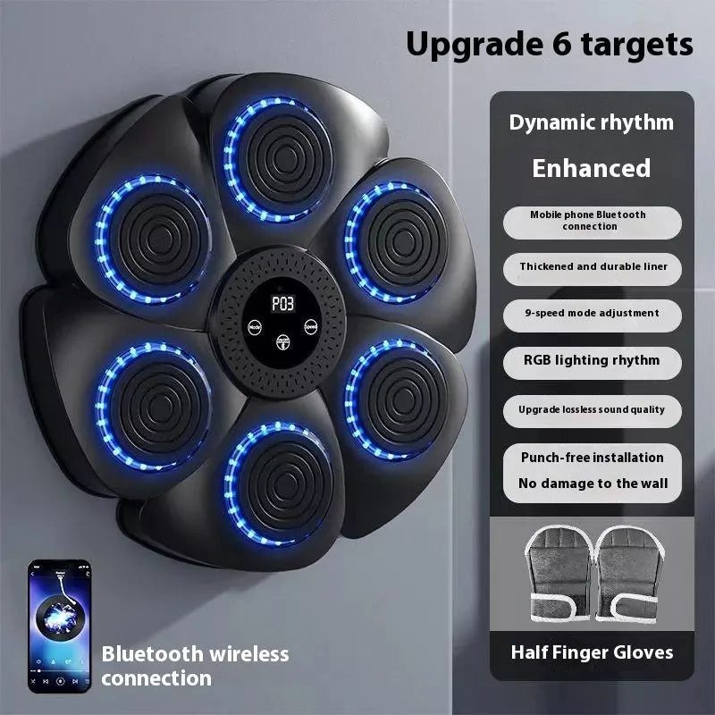 Smart Bluetooth wireless boxing equipment with half finger gloves for home workouts