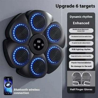 Smart Bluetooth wireless boxing equipment with half finger gloves for home workouts