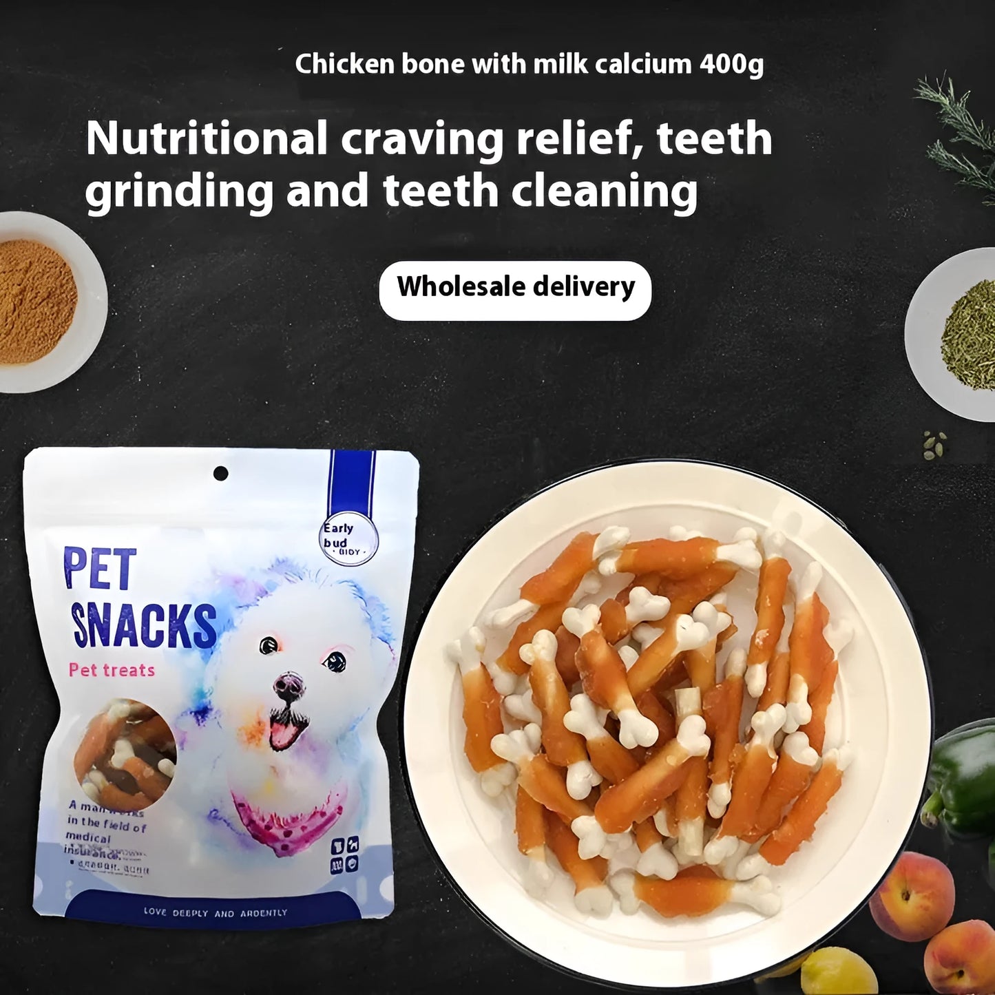 Betty Chicken Wrapped Milk Bone dog dental treats 400g pack