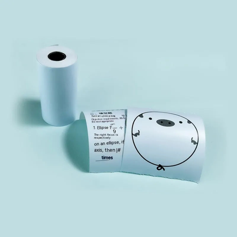 57mm x 30m thermal paper roll for student printers in pink and yellow blue option