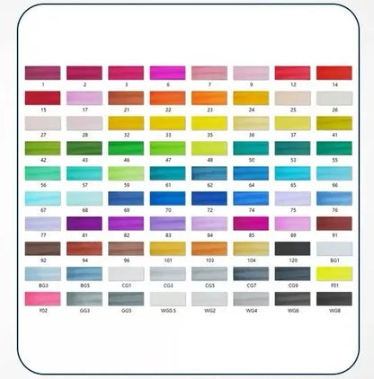 Double-headed alcohol-based oily colour animation paint pens with round and inclined tips for professional art students