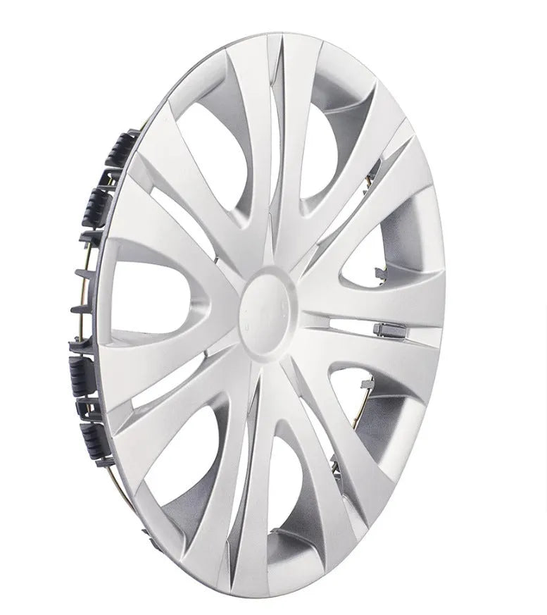 Universal ABS plastic wheel hub cover in silver colour for car wheel decoration.