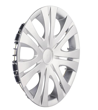 Universal ABS plastic wheel hub cover in silver colour for car wheel decoration.