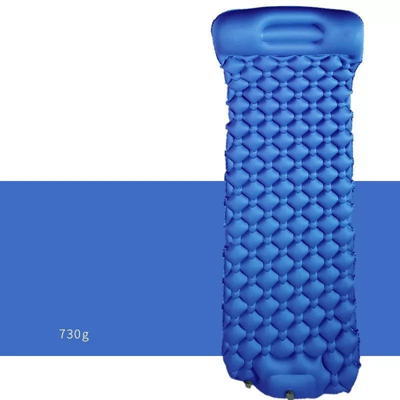 Automatic inflatable camping mat in various colors, compact and lightweight for outdoor adventures