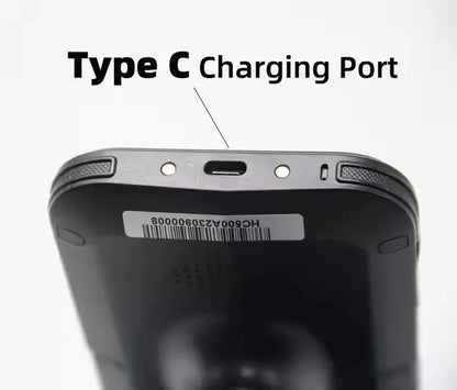 SLP-05 handheld UHF RFID scanner with Android touchscreen, Impinj E710 chipset, and removable battery for industrial use