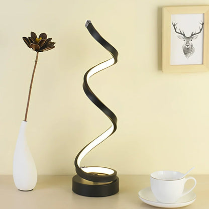 Adjustable LED bedside table lamp in gold finish with dimming switch and European-style design