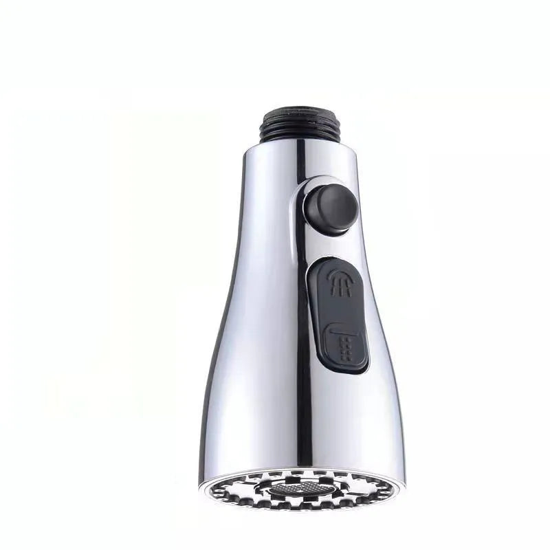 Universal pressurised kitchen faucet sprayer with 360-degree rotating head in matte black finish
